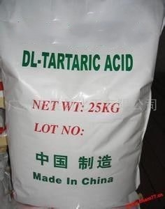 China Factory supply high quality food grade DL(-)tartaric acid ,CAS no 147-71-7 with reasonable price and fast delivery